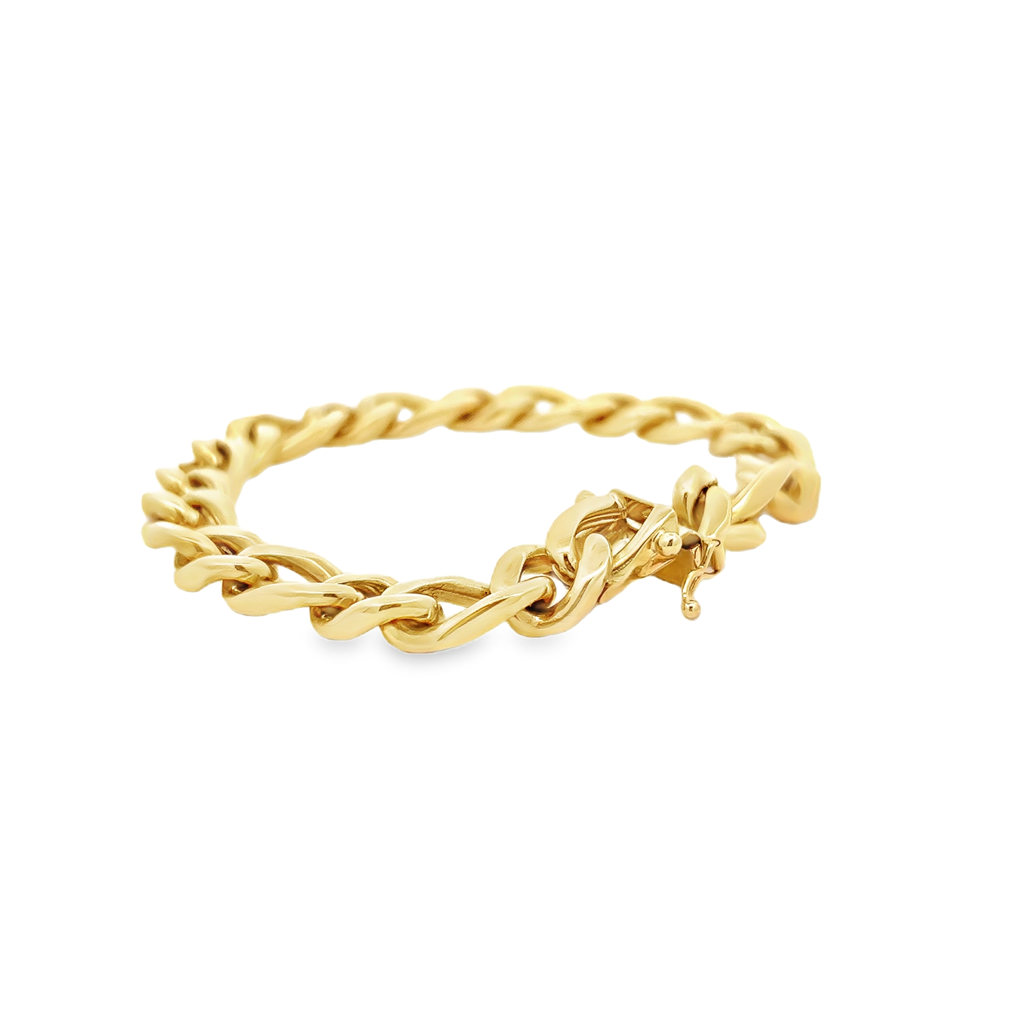 14K Yellow Gold Estate Italian Solid Link Bracelet – 8" (42.2g)