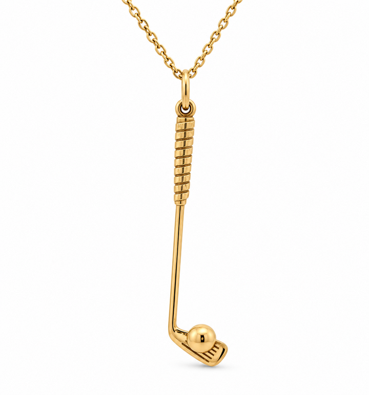 14K Yellow Gold Golf Club Pendant with "Closest" Engraving – 1.7g