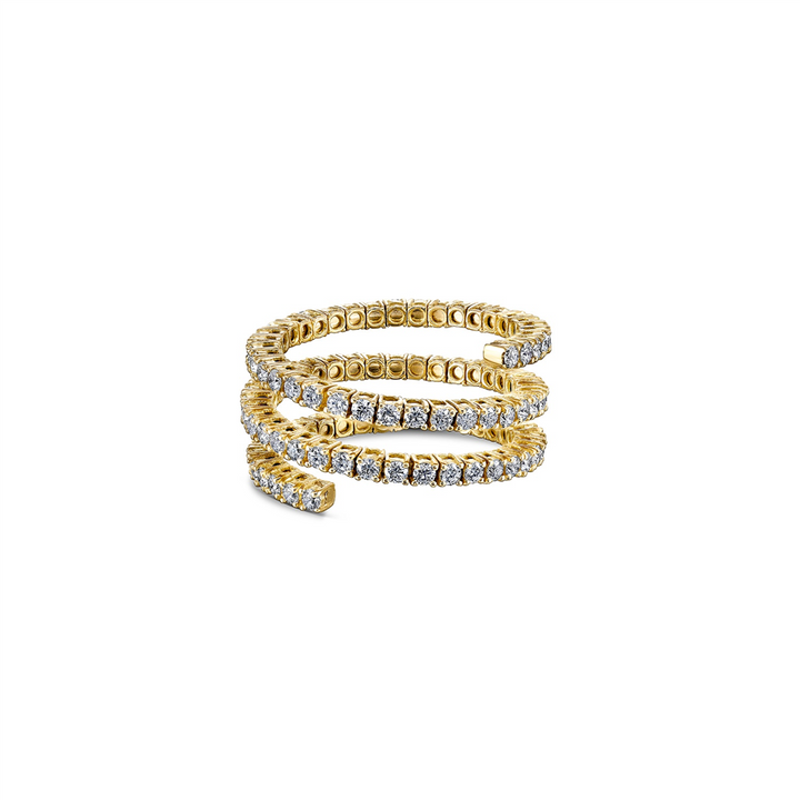 18K Yellow Gold Spiral Eternity Ring 1.89ctw.