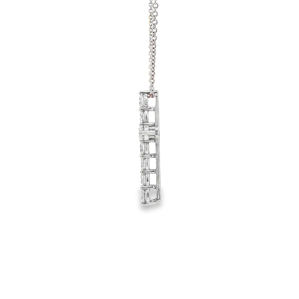 14K White Gold Lab Diamond Cross Pendant – 0.93ctw.