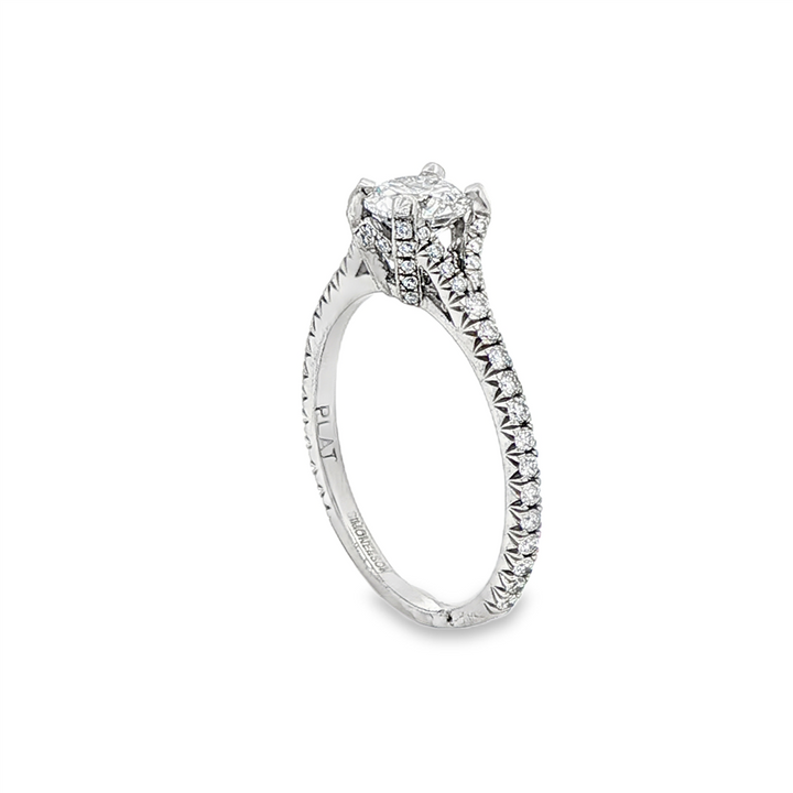 Platinum Diamond Semi-Mount Engagement Ring – 0.43ctw.