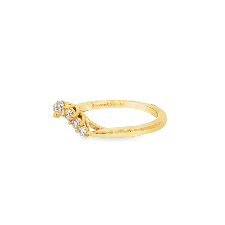 14K Yellow Gold Natural Diamond Curve Band – 0.31ctw.