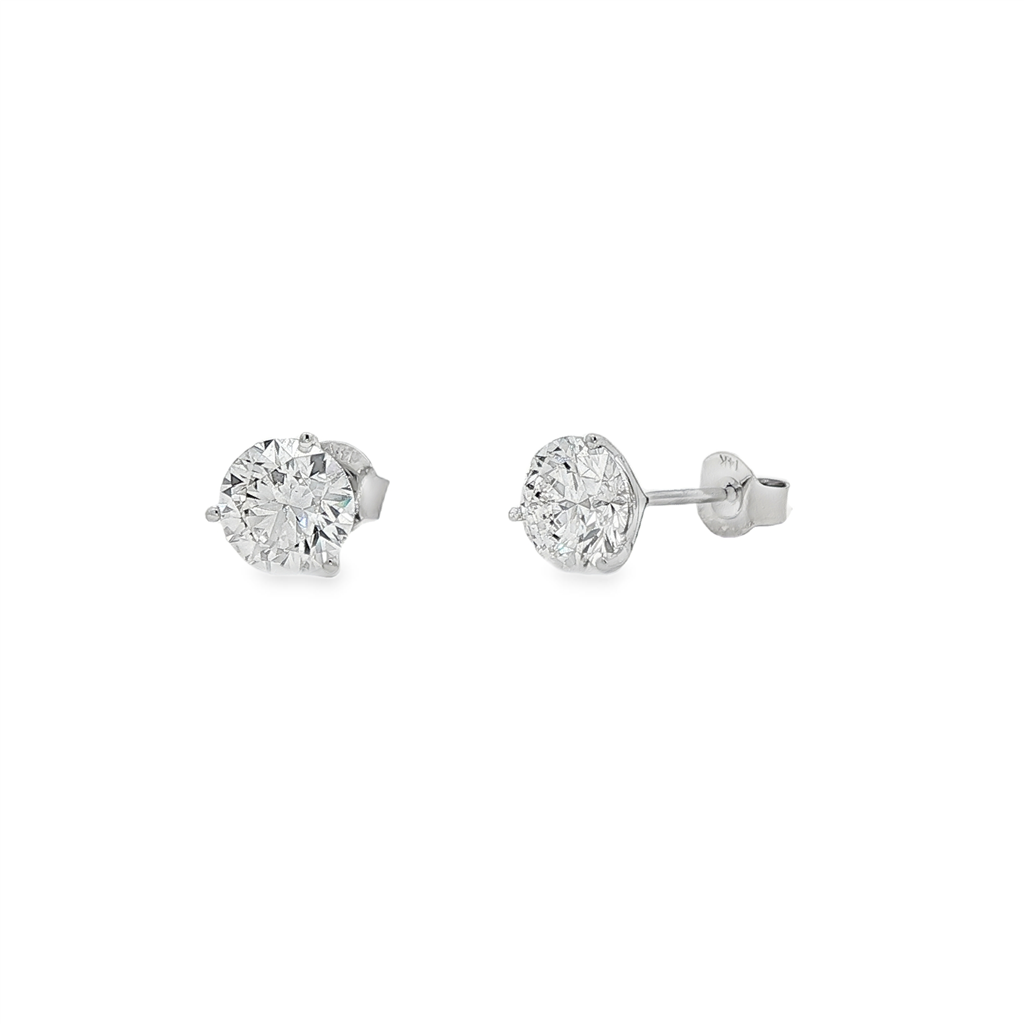 14K White Gold Lab Grown Diamond Stud Earrings – 3.05ctw.
