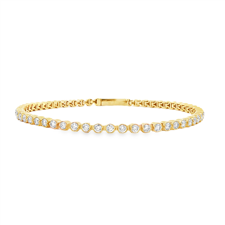 14K Yellow Gold 2.8mm Natural Diamond Tennis Bracelet – 2.00ctw.