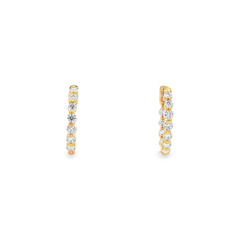 14K Yellow Gold 19mm Inside-Out Lab Grown Diamond Hoop Earrings – 1.22ctw.