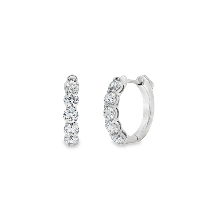 14K White Gold Lab Diamond Hoop Earrings – 1.89ctw, 17.5x3.7mm, DEF VVS, 5.6g