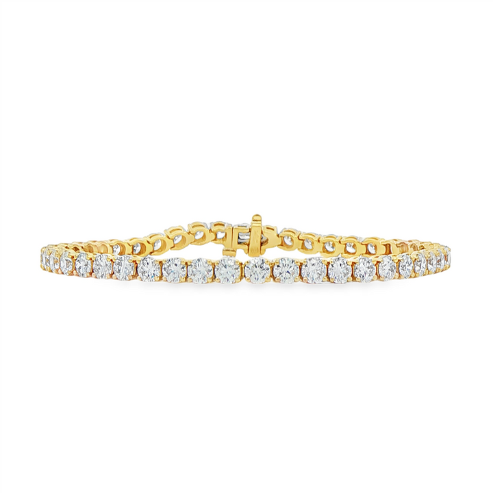 14K Yellow Gold Lab Diamond Tennis Bracelet – 9.87ctw, 4mm, DEF VVS, 7", 15.5g