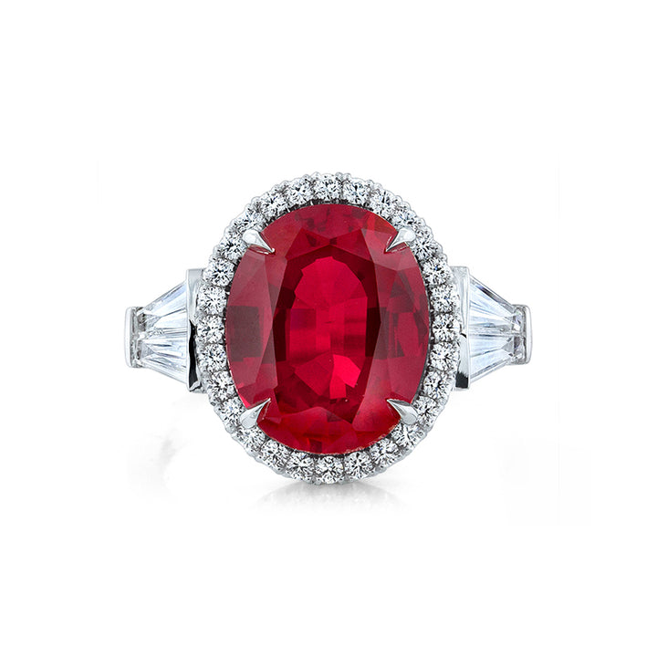 14K White Gold Custom Lab Created Ruby Ring