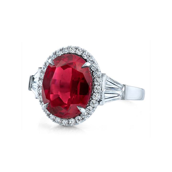 14K White Gold Custom Lab Created Ruby Ring