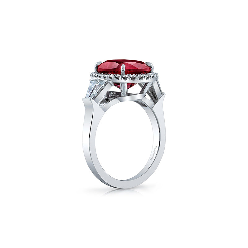 14K White Gold Custom Lab Created Ruby Ring