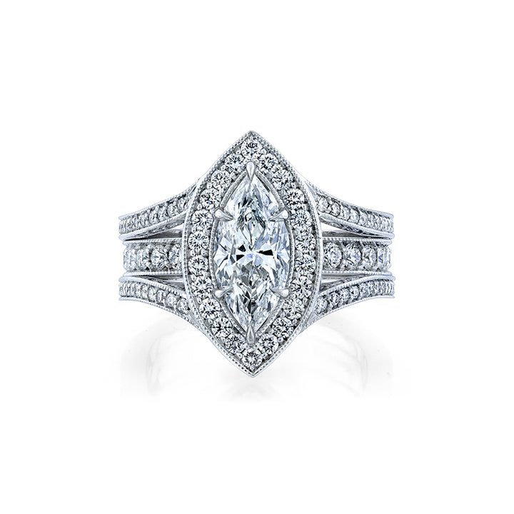 Platinum Custom Marquise Ring