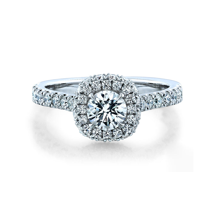 18k White Gold - Cushion Infinity Halo Diamond Engagement Ring Setting