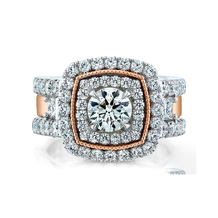 14K White & Rose Gold Wedding Set