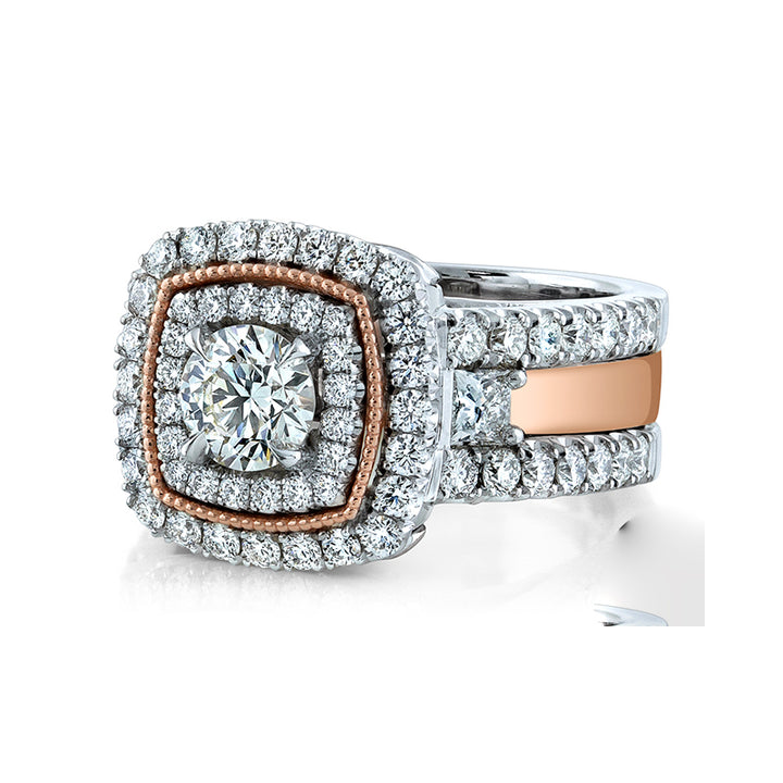 14K White & Rose Gold Wedding Set