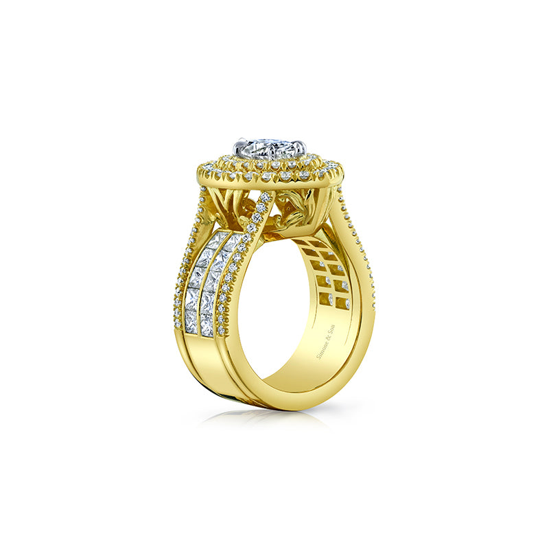 18K Yellow Gold Custom Marquise Engagement Ring