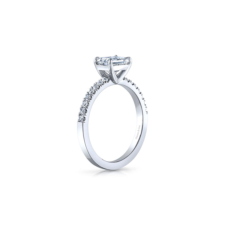 14k White Gold - Diamond Engagement Ring Setting