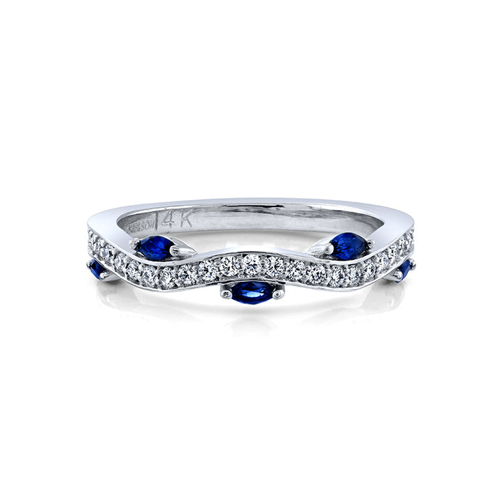 Marquise Sapphire & Diamonds Band