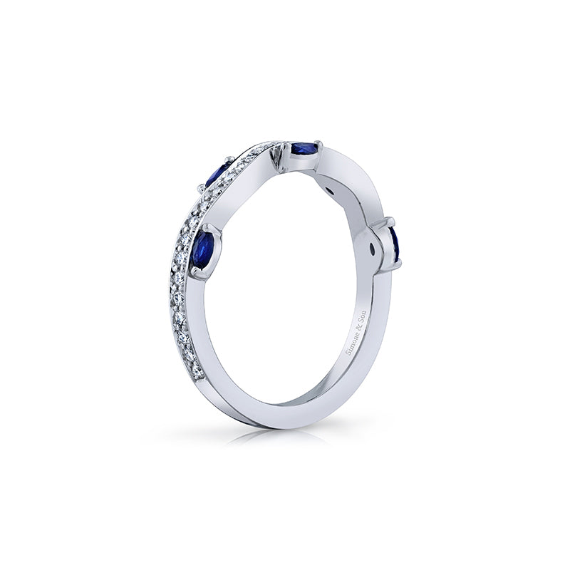 Marquise Sapphire & Diamonds Band