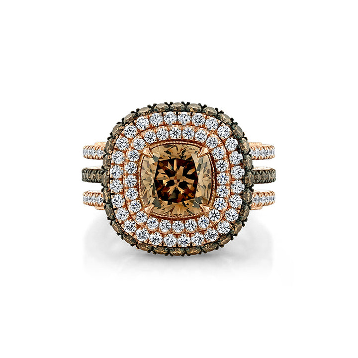 14K Rose Gold - Fancy Brown Diamond Engagement Ring