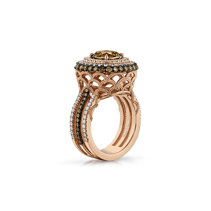 14K Rose Gold - Fancy Brown Diamond Engagement Ring