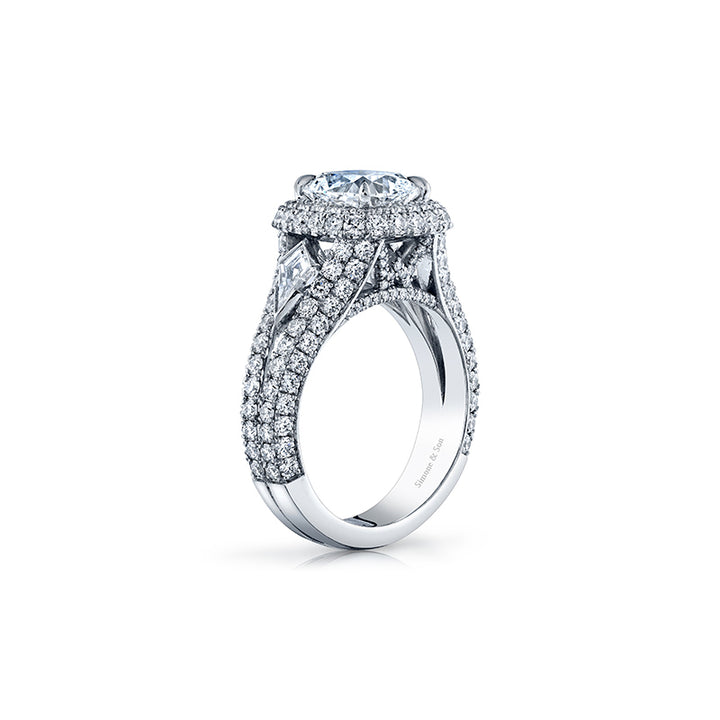 18K White Gold Custom Engagement Ring