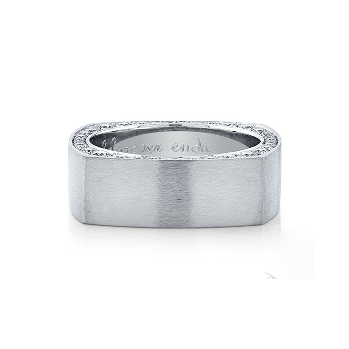 14K White Gold Custom Four Sided Wedding Band