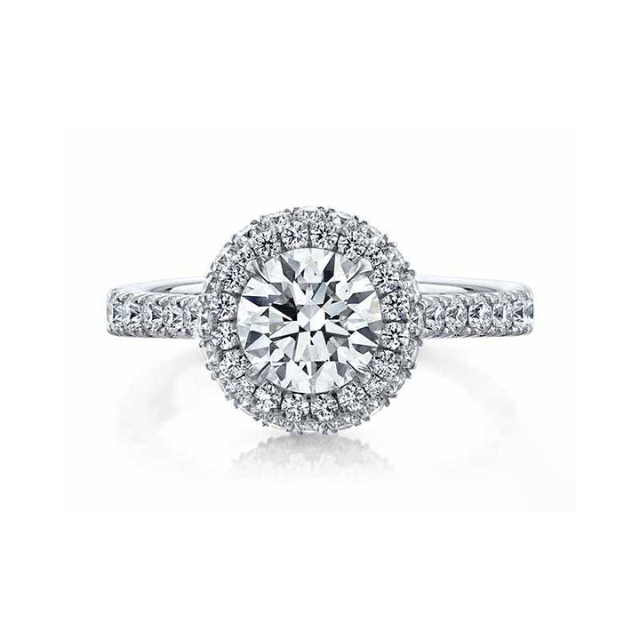 18k White Gold - Infinity Halo Diamond Engagement Ring Setting