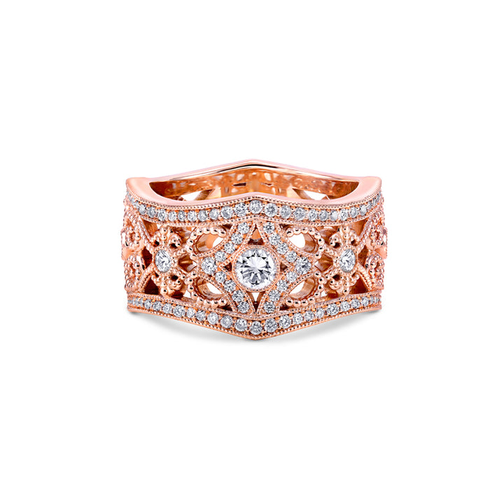 14K Rose Gold Eternity Wedding Band