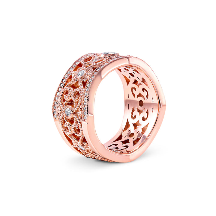 14K Rose Gold Eternity Wedding Band