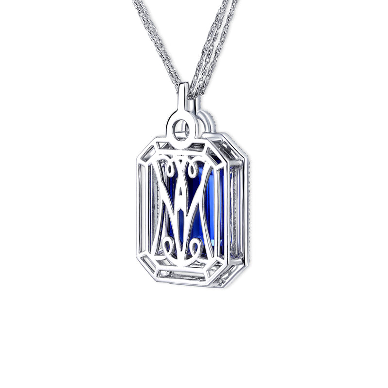 14K White Gold Custom Tanzanite Pendant