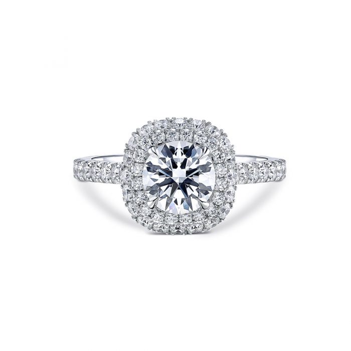 Diamond Halo Engagement Ring By Simone and Son