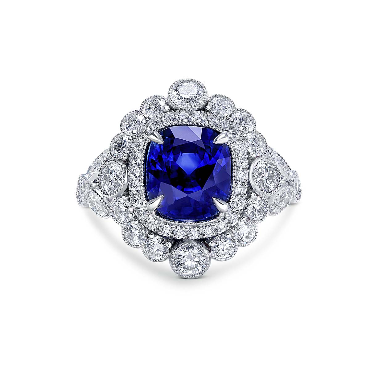 blue sapphire diamond ring