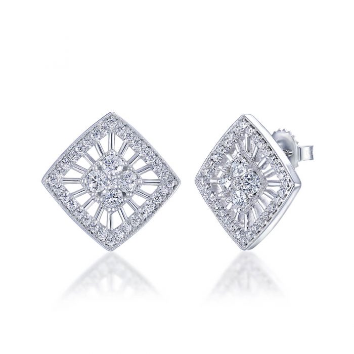 Diamond Halo Earrings by Simone and Son