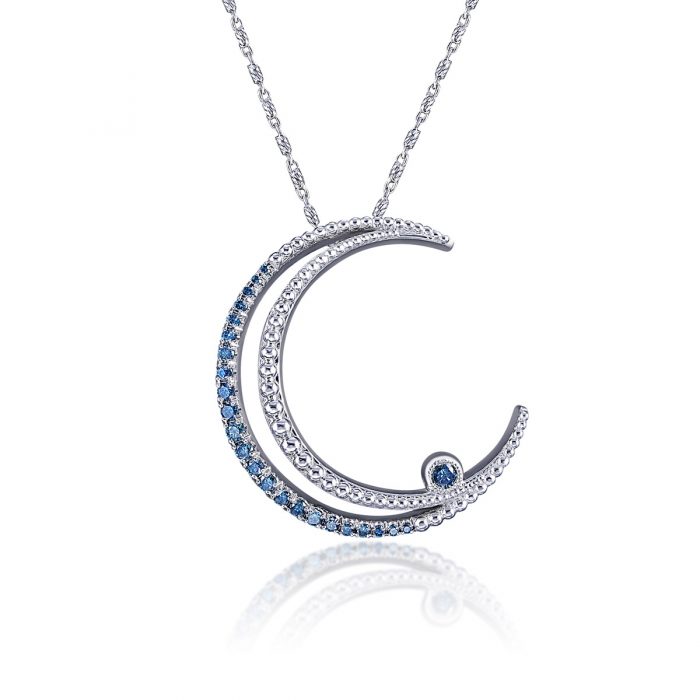 White Gold Moon Pendant / Simone and Son