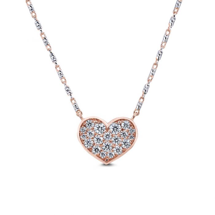 Rose Gold Diamond Heart Pendant