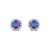 Diamond Halo Opal Stud Earrings By Simone and Son