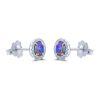 Diamond Halo Opal Stud Earrings By Simone and Son