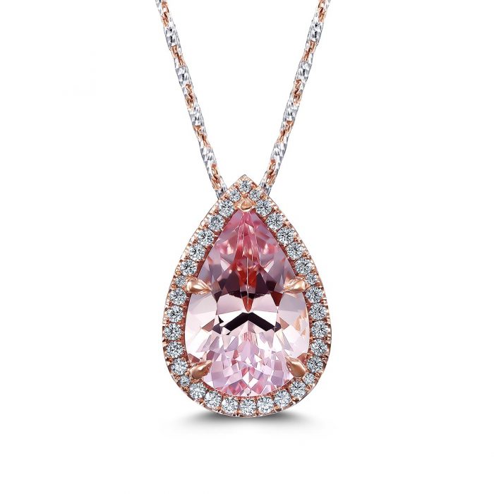 Rose Gold / Pink Morganite Pendant by Simone and Son