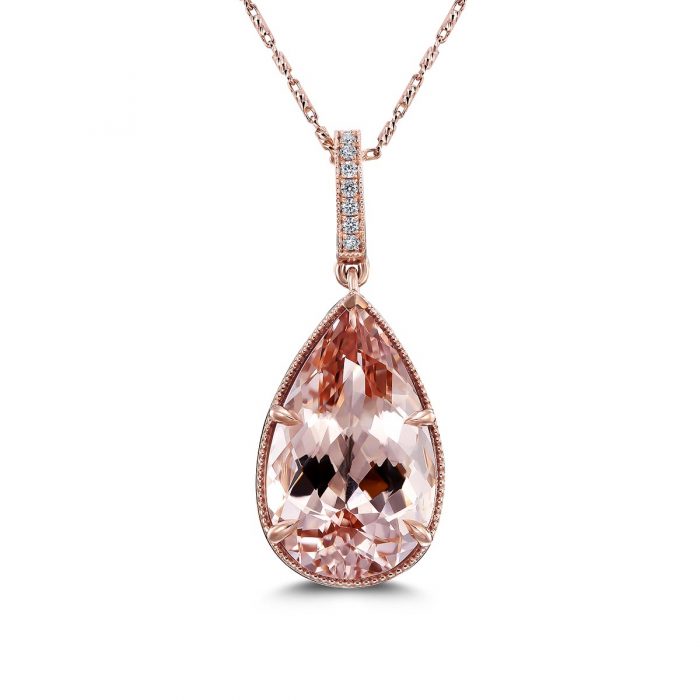 Pear Morganite Pendant By Simone and Son