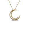 Yellow Gold Diamond moon pendant By Simone and Son