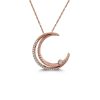 Rose Gold Diamond moon pendant By Simone and Son