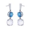 Moon Stone and Zircon Earrings by Simone and Son