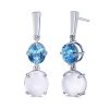 Moon Stone and Zircon Earrings by Simone and Son