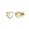 Yellow Gold Heart Stud Earrings