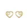 Yellow Gold Heart Stud Earrings