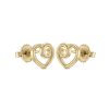 Yellow Gold Heart Stud Earrings