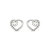 white Gold Heart Stud Earrings