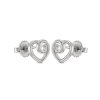 white Gold Heart Stud Earrings