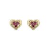 Ruby Heart Stud Earrings